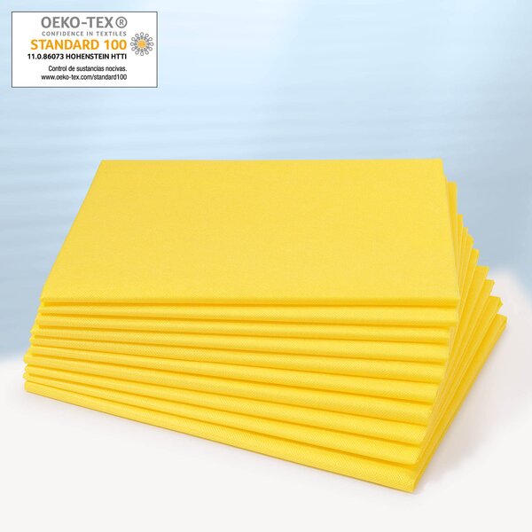 Sábanas lavables de fibra plus 80 x 210 cm amarillo sol 50 sábanas
